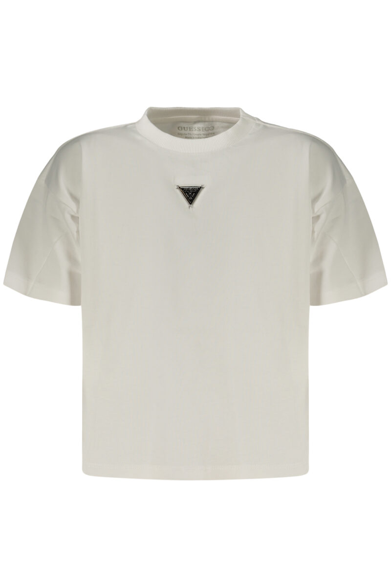 guessjeanst-shirtmanichecortebambinobianco_1 GUESS JEANS Baltas Marškinėliai trumpomis rankovėmis vaikams