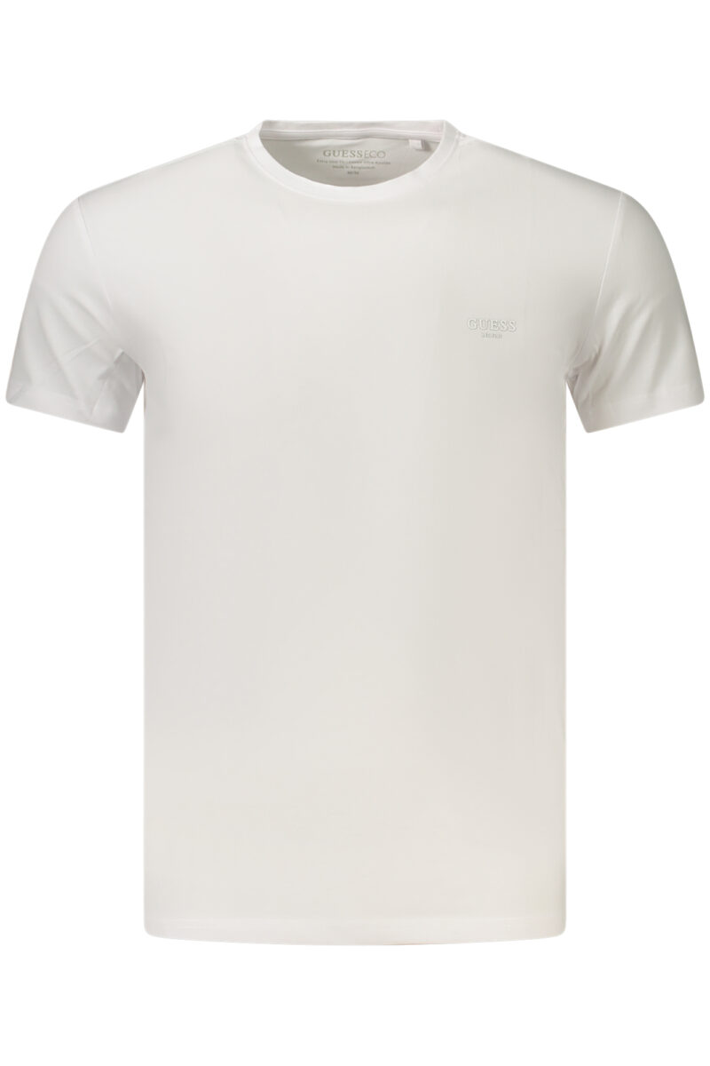 guessjeanst-shirtmanichecorteuomobianco_1 GUESS JEANS Vyriški Balti Marškinėliai