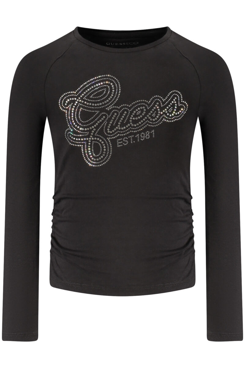 GUESS JEANS Mergaičių Juodi Marškinėliai