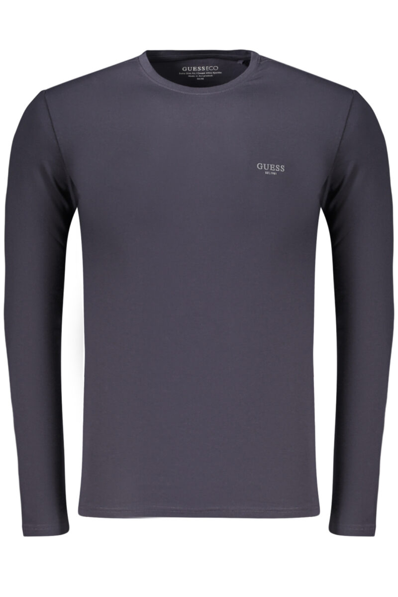 guessjeanst-shirtmanichelungheuomoblu_1 GUESS JEANS Vyriški Mėlyni Marškinėliai