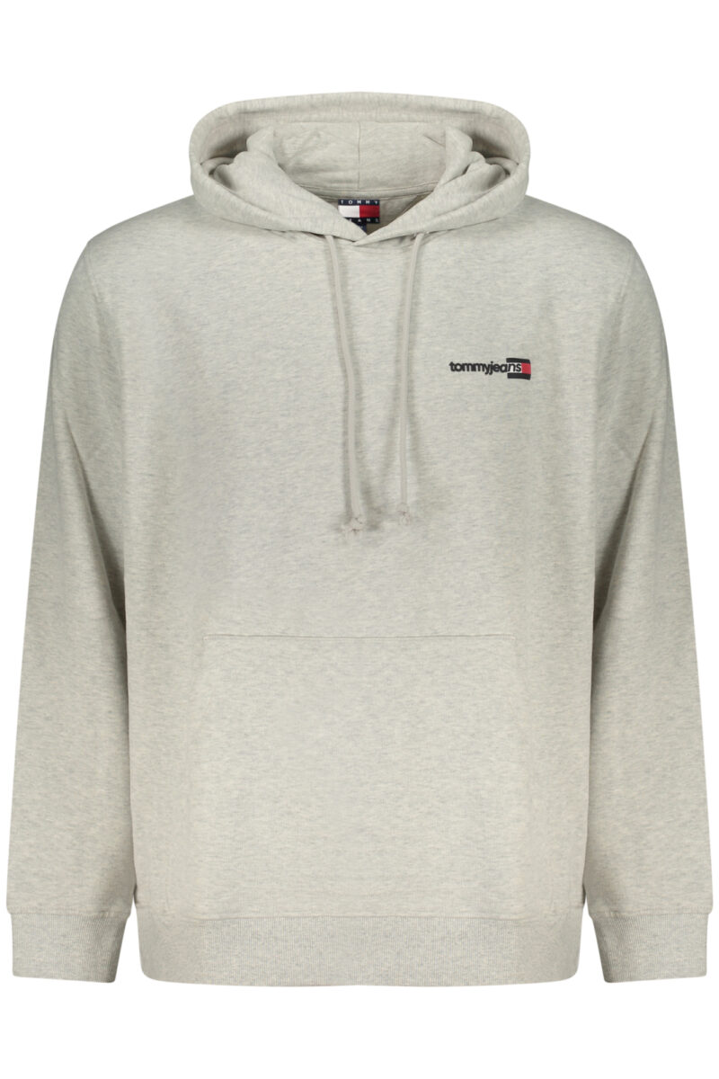 tommyhilfigerfelpasenzazipuomogrigio_1 TOMMY HILFIGER Vyriškas Pilkas Džemperis su gobtuvu